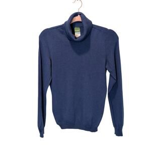 Geiger Women's Sz S Blue 100% Pure New Wool Turtle Neck Sweater Made in Austria